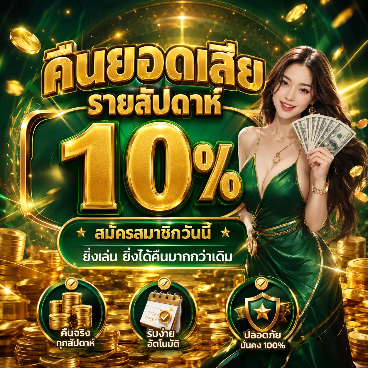 โปรโมชั่นคืนยอดเสีย KT69 รายสัปดาห์ 10%